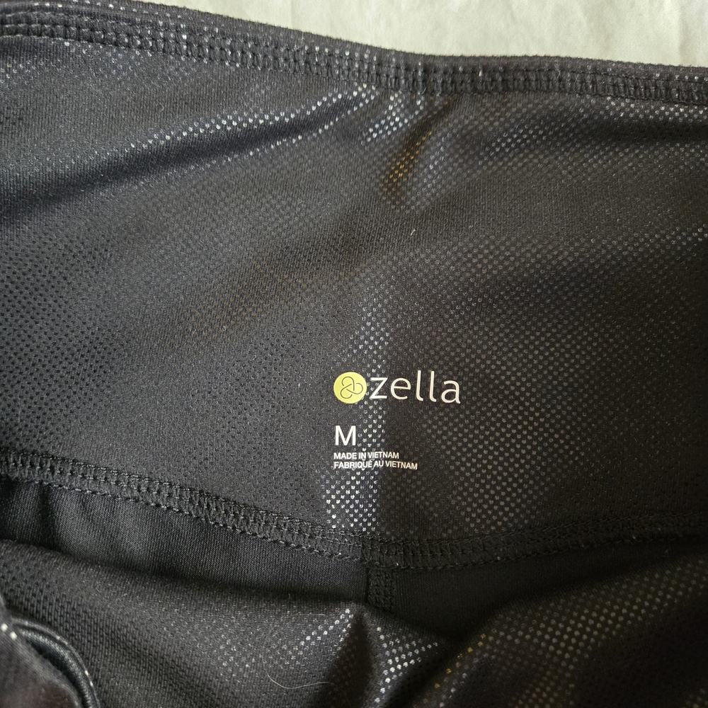 Zella Live In Yoga Black Dot Pearl Laminate Black Leggings EB2 - Picture 4 of 9
